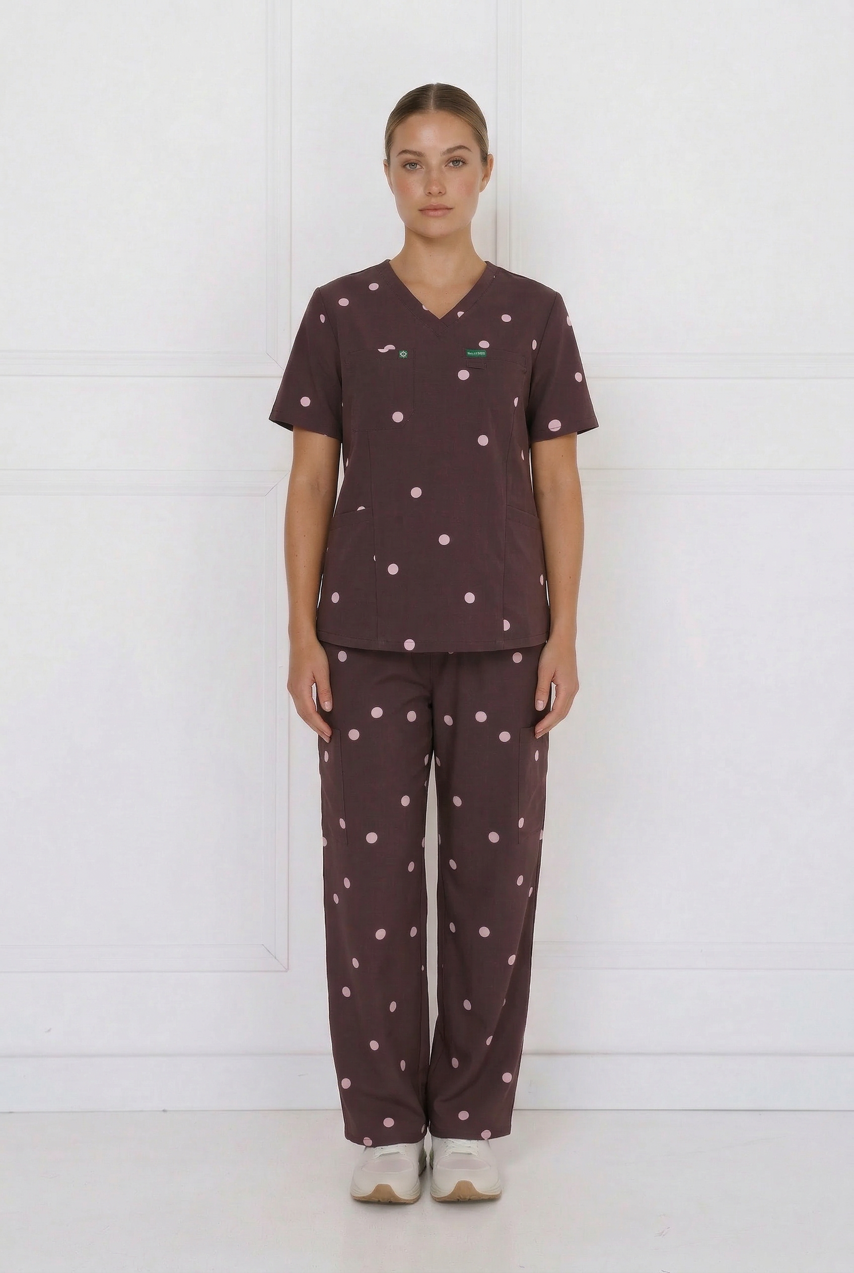 Women’s Performance Scrub Set - Cocoa Polka Dot