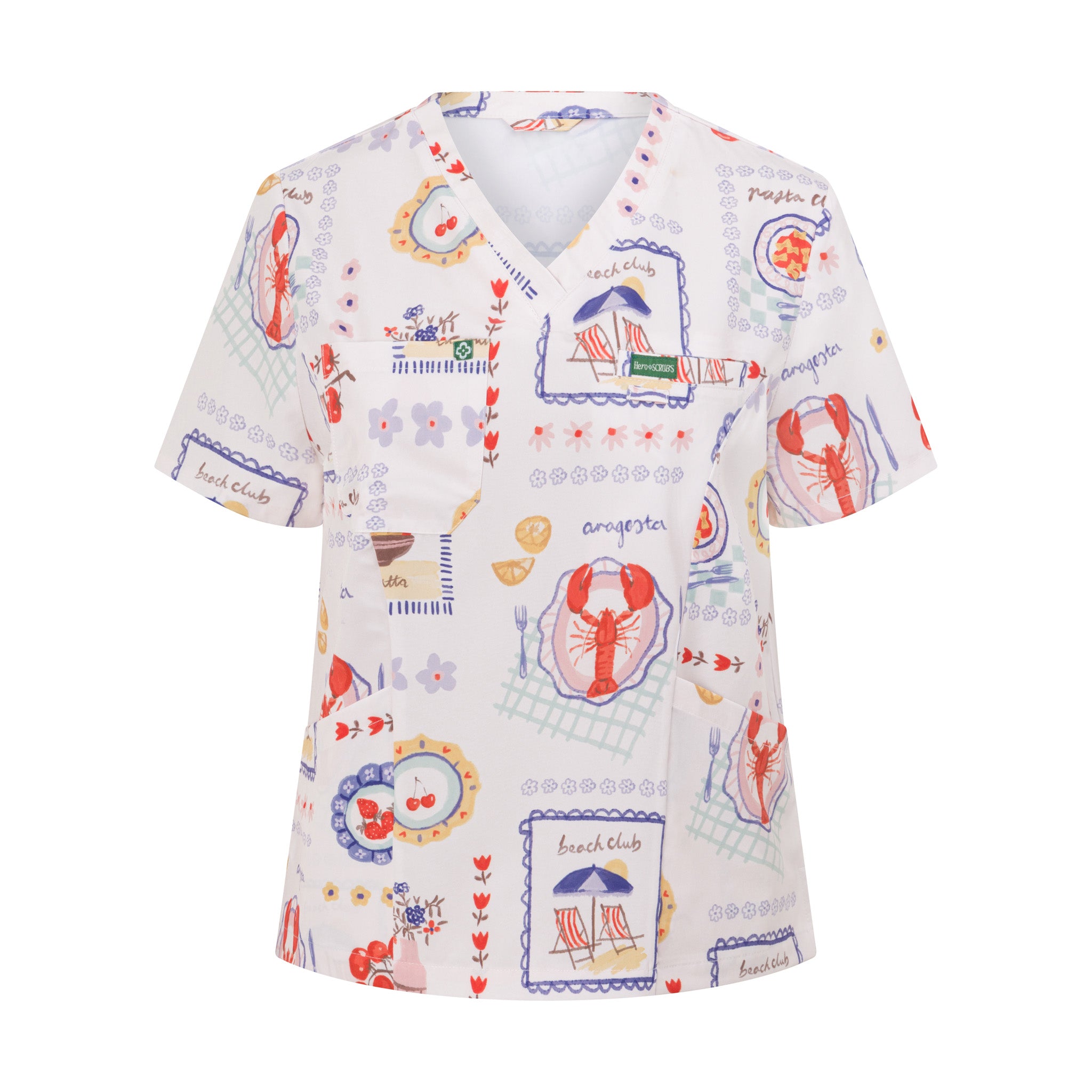 positano-womens-performance-scrub-top-front-view