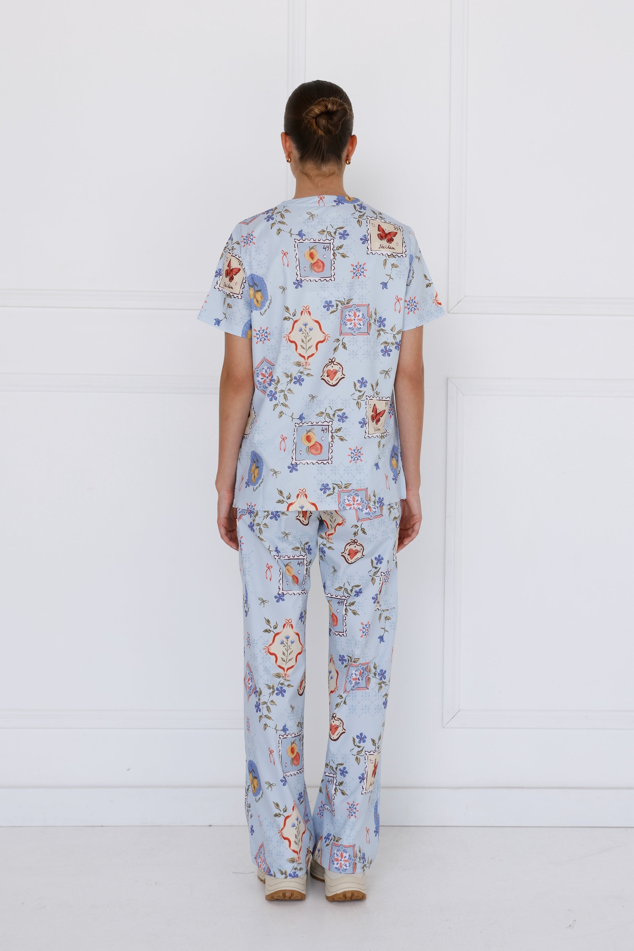 Sicily Women’s Performance Scrub Pants – back view showing elastic waistband and streamlined silhouette