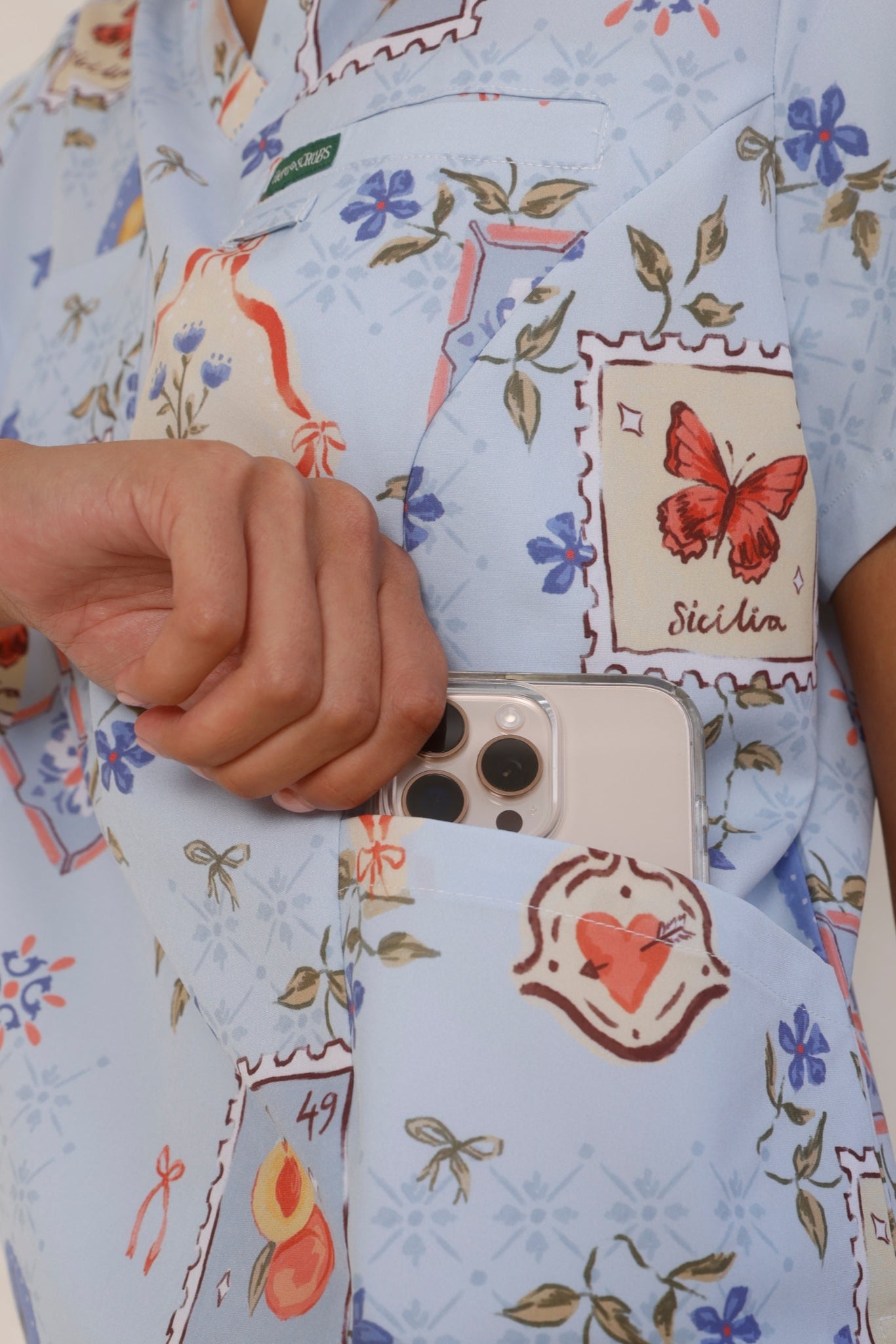 Sicily Women’s Performance Scrub Top – close front view