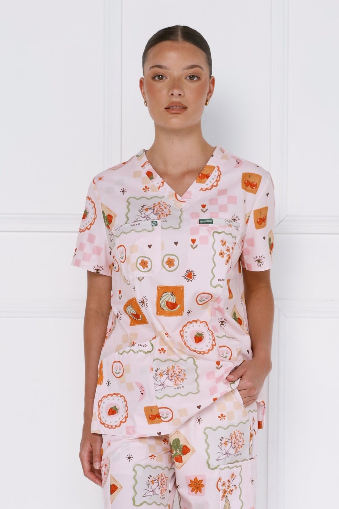 Tuscany Women’s Performance Scrub Pants – close front view highlighting pockets and sleek design