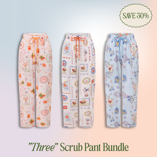"Three" Scrub Pant Bundle