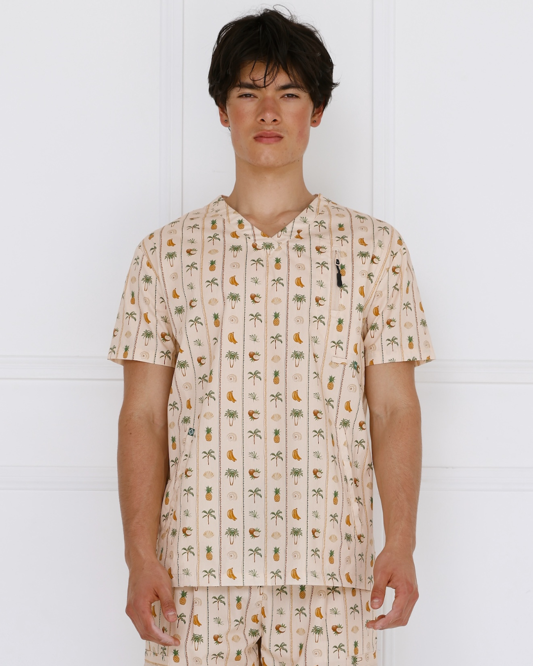 Cabo Men’s 100% Cotton Scrub Top - front view showing breathable cotton fabric and modern fit