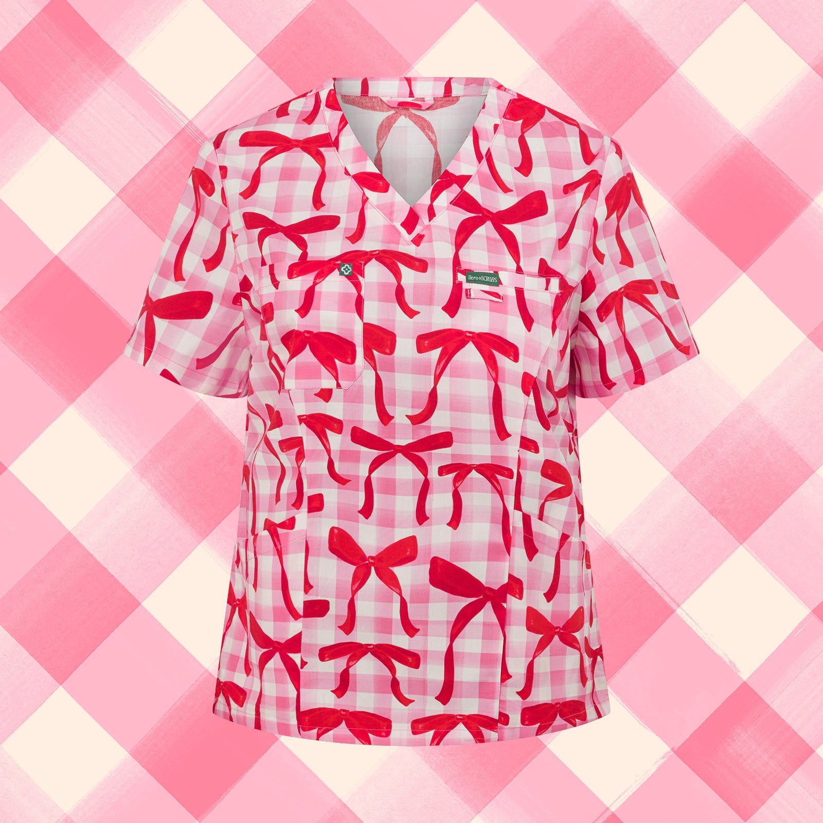 Limited edition cotton Christmas scrub top for nurses