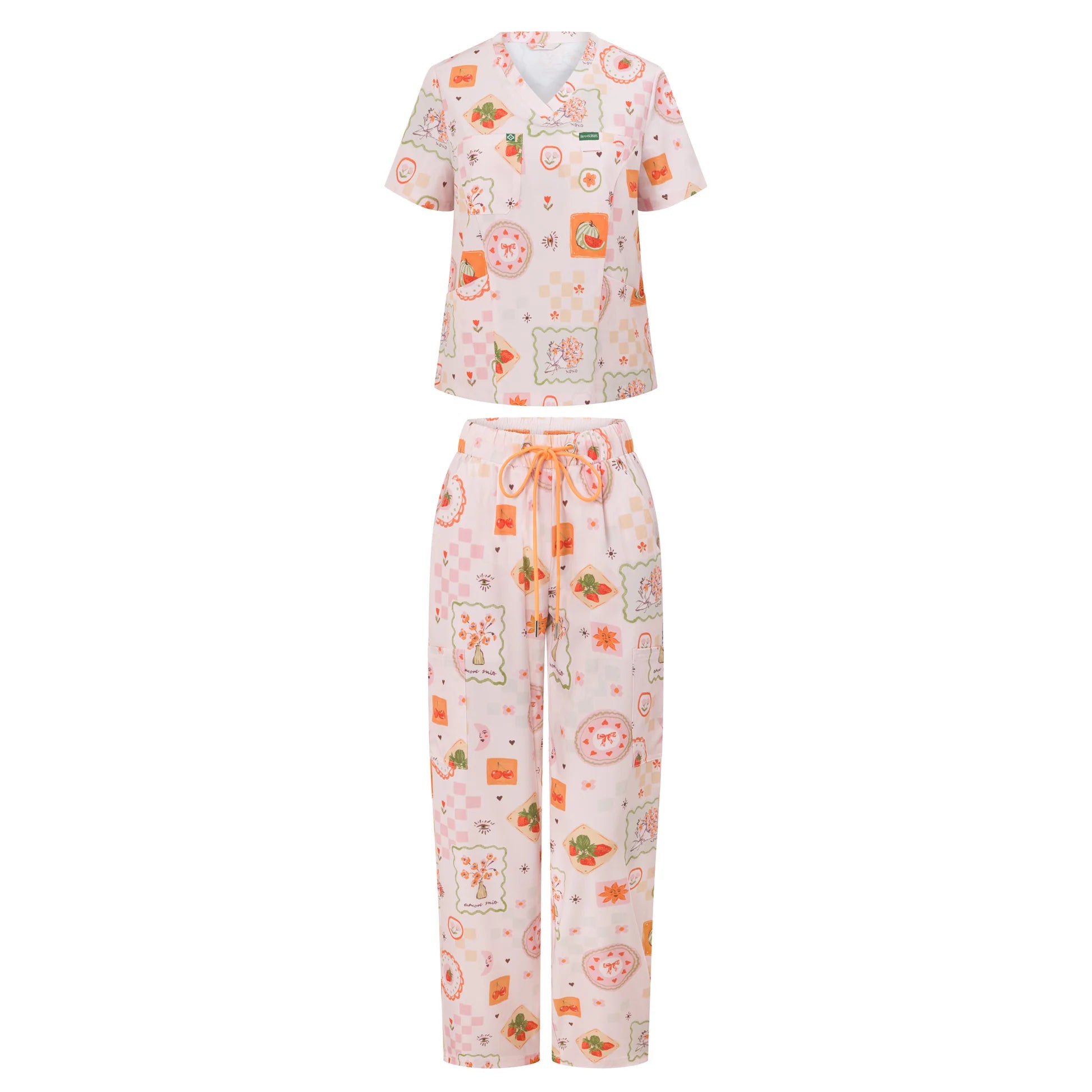 Printed Scrub Set - Tuscany