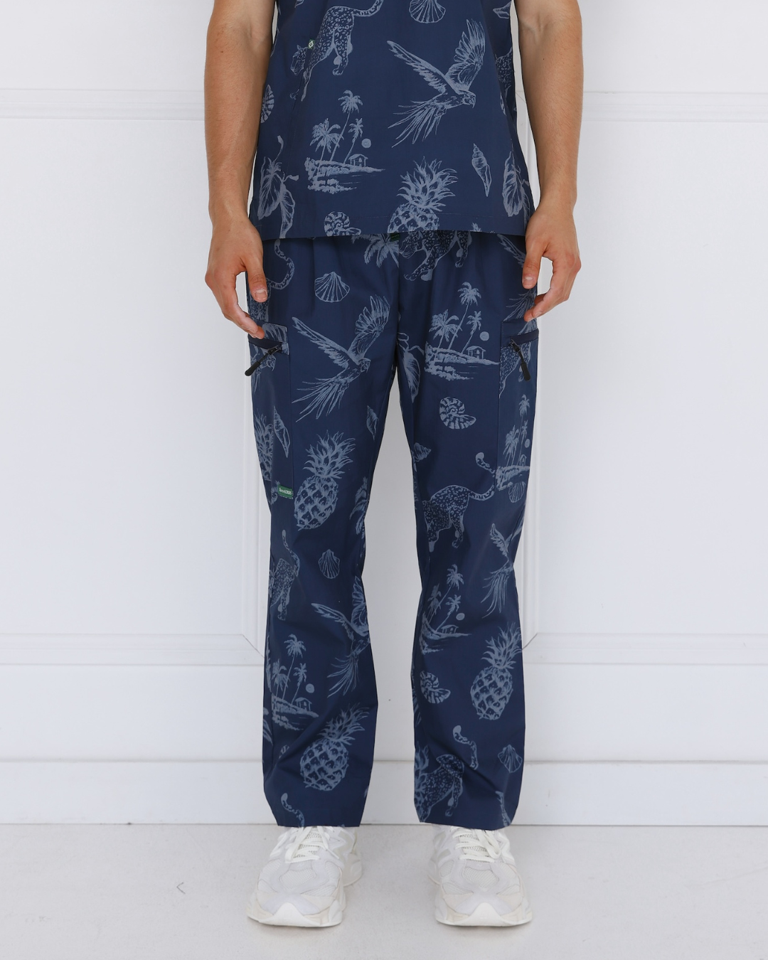 Midnight Men’s 100% Cotton Scrub Pants - front view showing relaxed fit and breathable cotton fabric