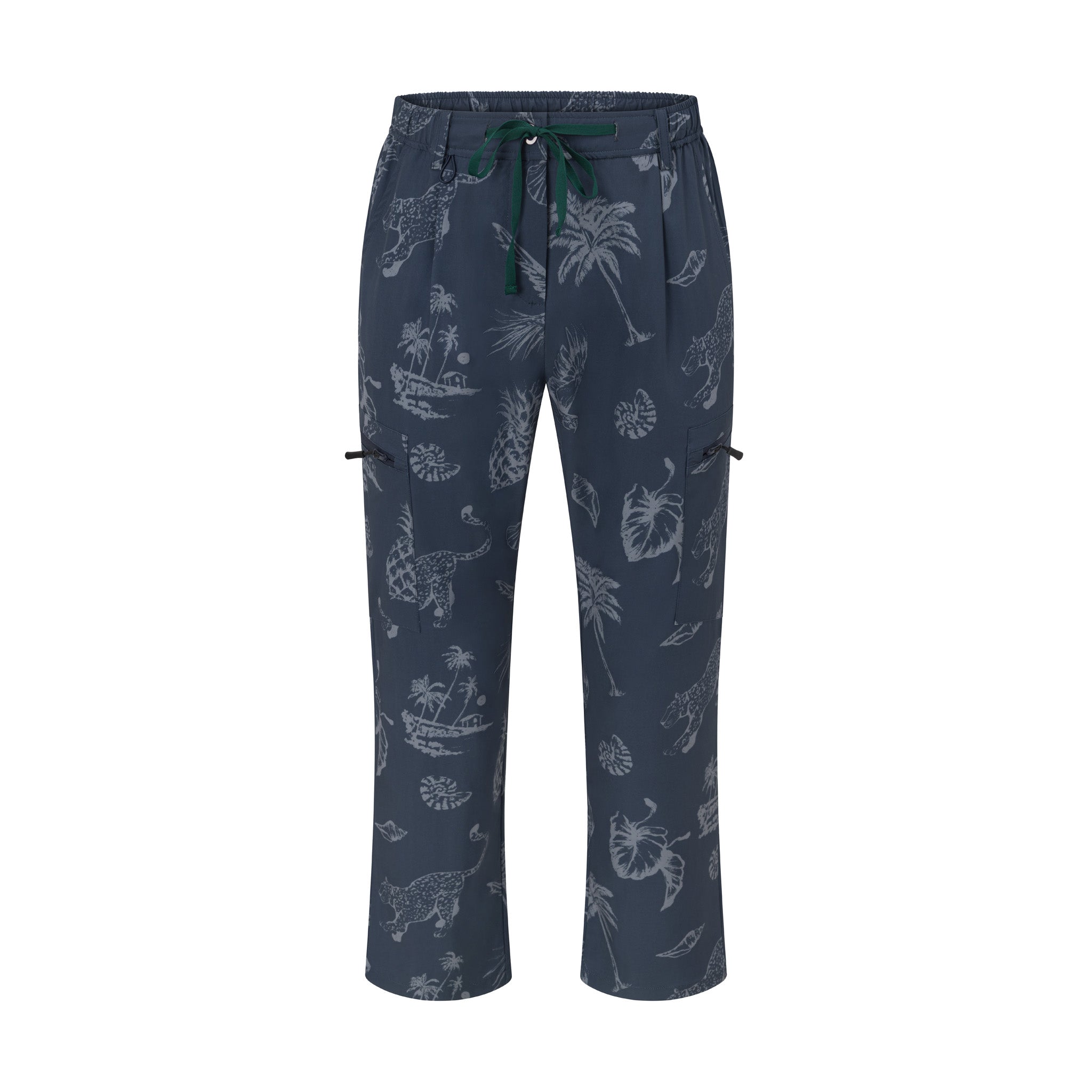 Midnight performance scrub pants front view – jogger fit, drawstring waist, navy stretch medical pants