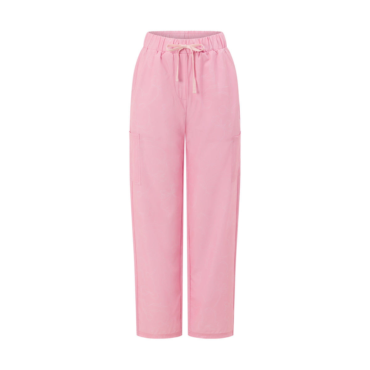 Front view of Hero Scrubs Pink women’s scrub pants